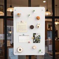 Pizarra magnética para pared, tablón de anuncios de metal duradero para exhibición en el hogar, imanes de recuerdo, fotos y notas, blanco