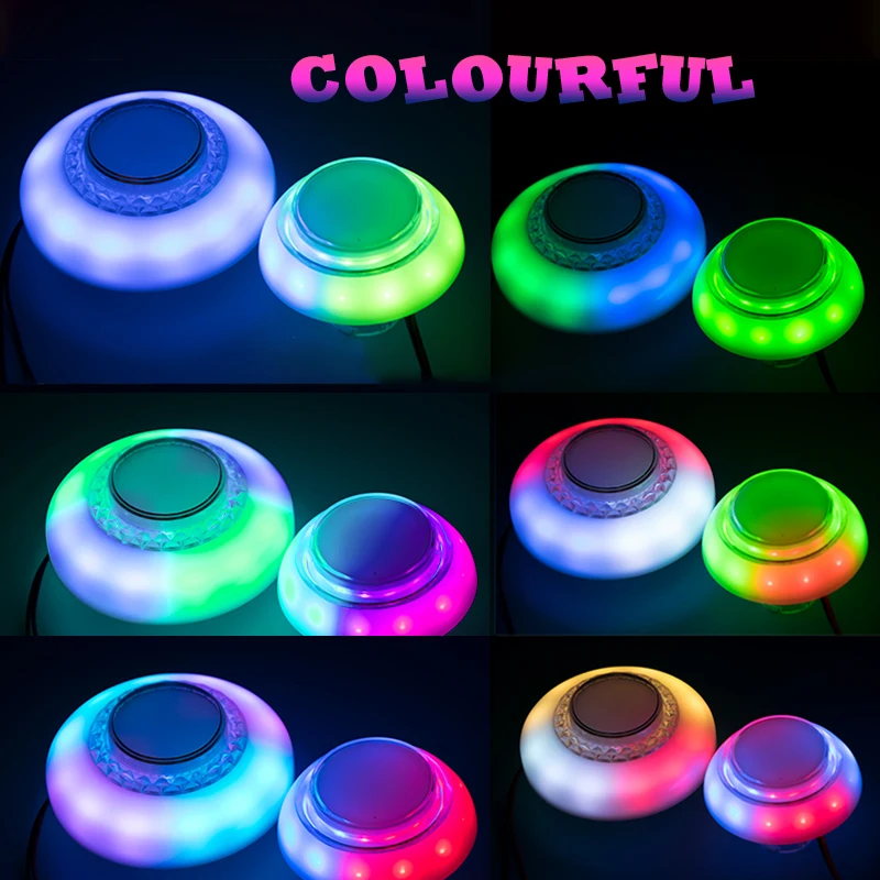 76MM Flashing Light DC12V Colorful LED Illuminated Push Button Micro Switch For Arcade Claw Crane Vending Doll Machine DIY