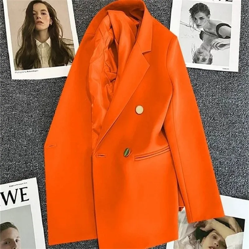 Blazer feminino casual coreano elegante, terno sólido, casacos femininos, roupas de senhora do escritório, casacos, primavera, outono, nova moda