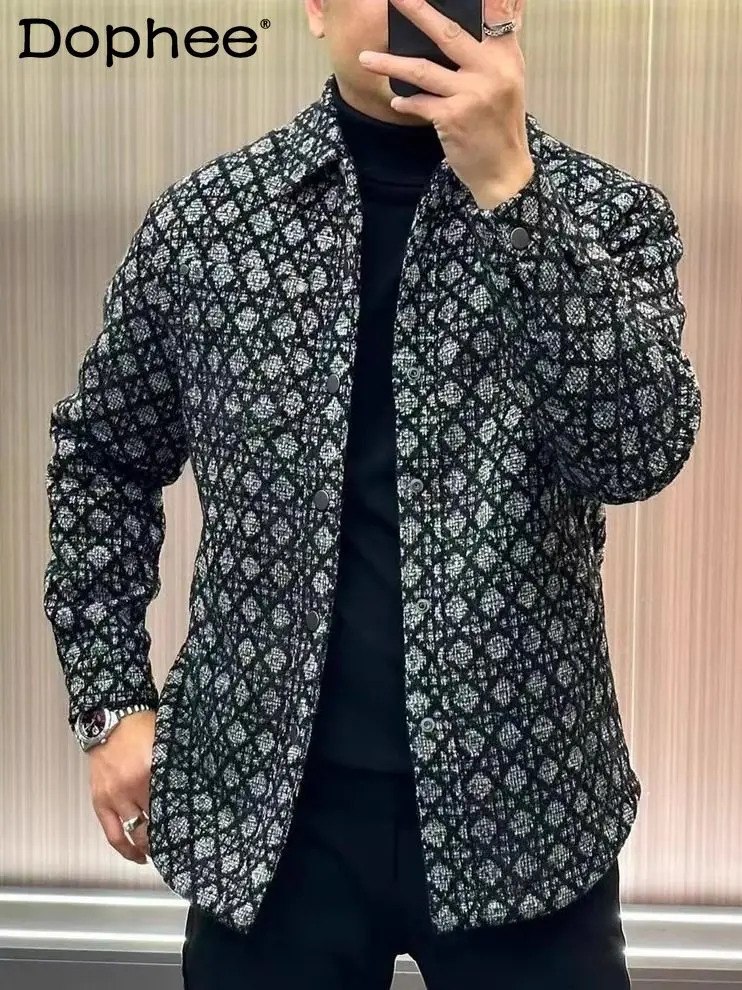 

Autumn and Winter New Men's Light Luxury Fashion Trend Thickened Warm Jacket High-end Loose Casual High-end Jacket