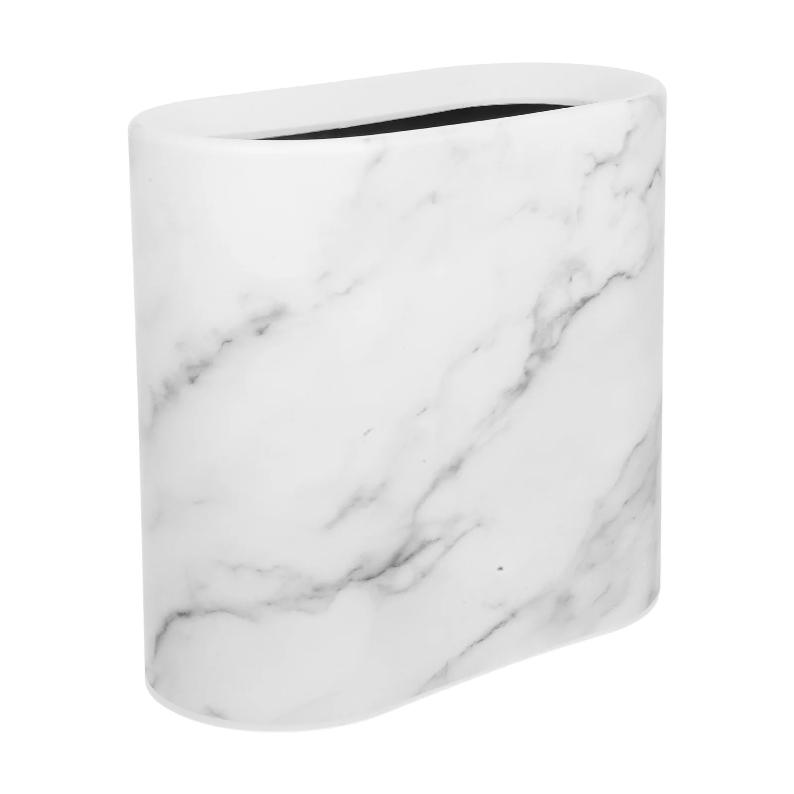 

Narrow Trash Bin Marble Design Space Saving Bathroom Kitchen Bedroom Living Room Moderate Capacity Robust Construction Easy to