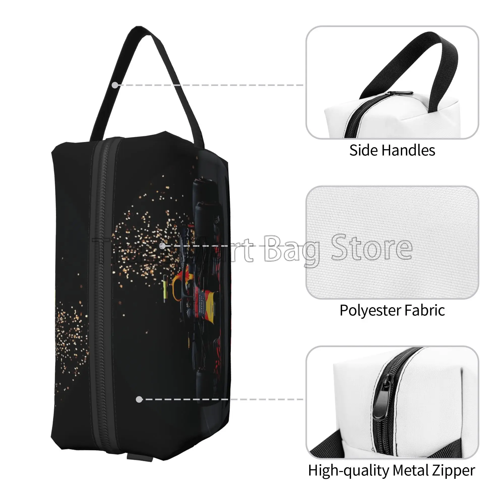 F1 Car Racing Print Cosmetic Bag Unisex Portable Waterproof Large Capacity Travel Makeup Bags Toiletry Organizer Accessories