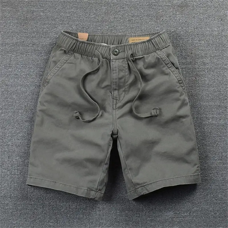

Comfortable Casual Workwear orts Men's Faionable Five-Point Pants Loose Straight Leg Elastic Waist Breathable Summer Apparel