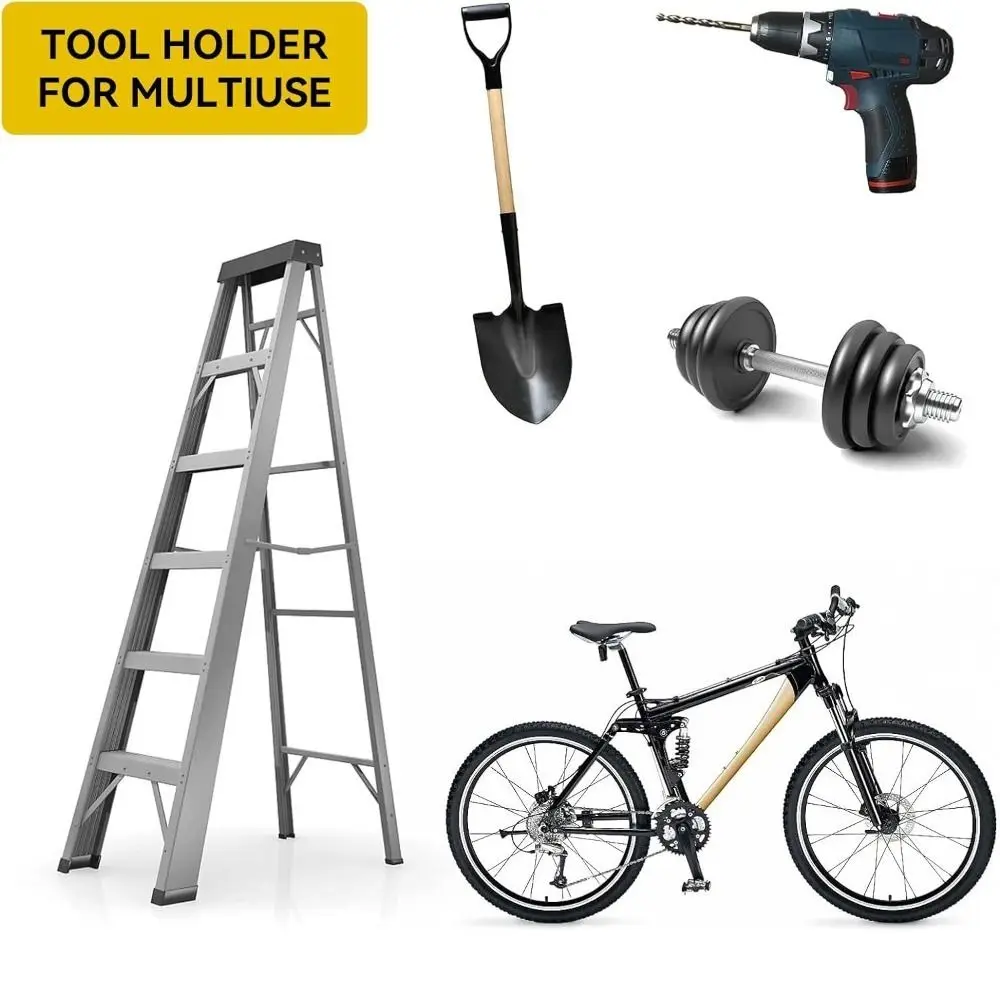 Stainless Steel Garden Power Tool Hanger Garage Organizer Heavy Duty Weed Whackers Holder Black Wall Mounted Trimmer Rack