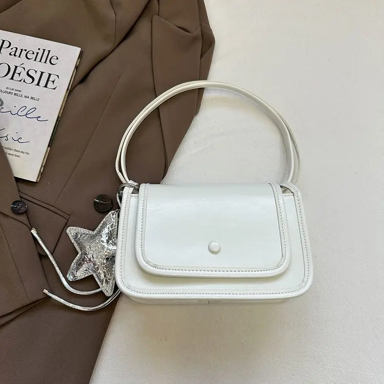 

Легкая роскошная винтажная женская сумка через плечо 2026 года, новая высококачественная элегантная универсальная сумка-кроссбоди с широким ремнем