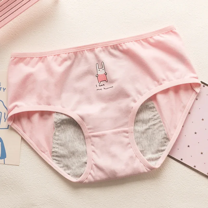 Cute Cartoon Menstrual Girls Period Underwear Leak Proof Panties Menstrual Panties for Teenager Leakproof Physiological Panties