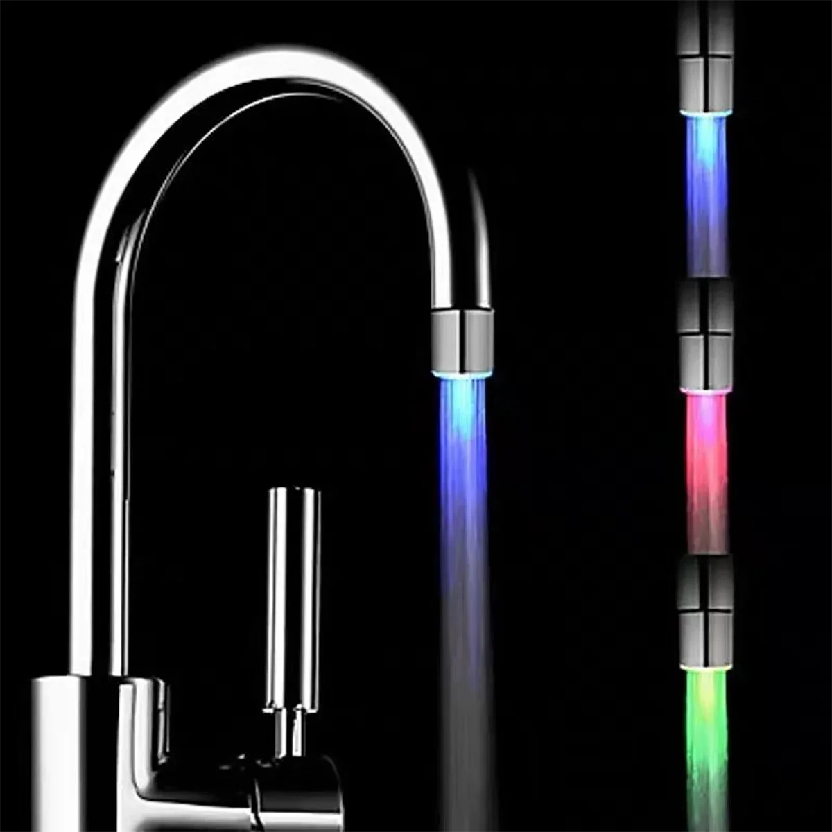 LED Temperature Sensitive Faucet Water Saving Kitchen Bathroom Sensor 7 Color Change Faucet Head Aerator Tap Nozzle Shower
