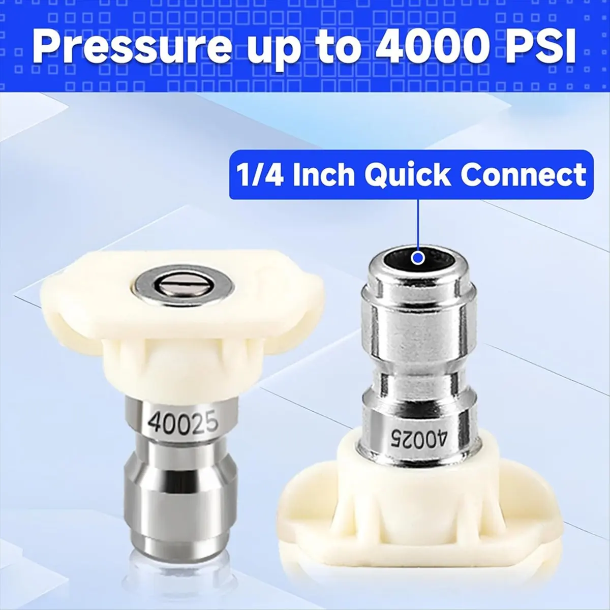COFA Pressure Washer Tips, 40 Degree White Power Washer Nozzle Tips 7 Pack with Nozzle Holder, 1/4 Inch Quick Connect
