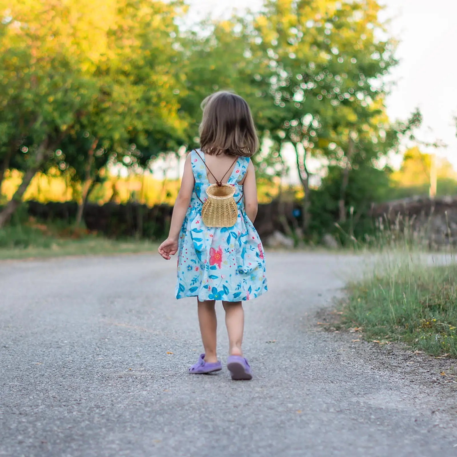 Bamboe Weven Kinderen Terug Mand Handgemaakte Lichtgewicht Kinderopslag Picknick Rieten Traditioneel Vakmanschap Mini Rugzak Rol