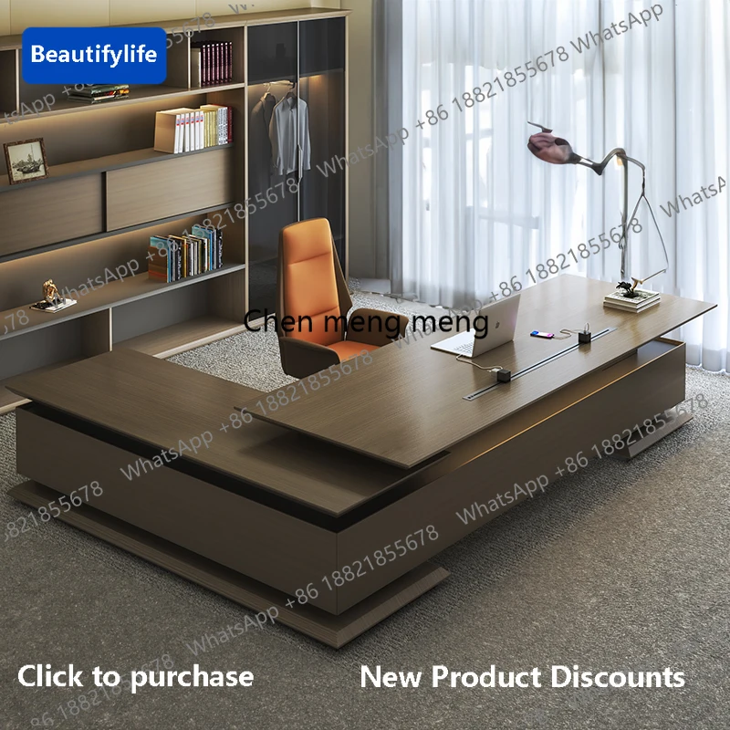 

z5556 Стол руководителя класса люкс, дизайнерский, высококачественный, современный, с подставкой для монитора, для конференций, офисный, рабочий, с местом для хранения, для дома и офиса