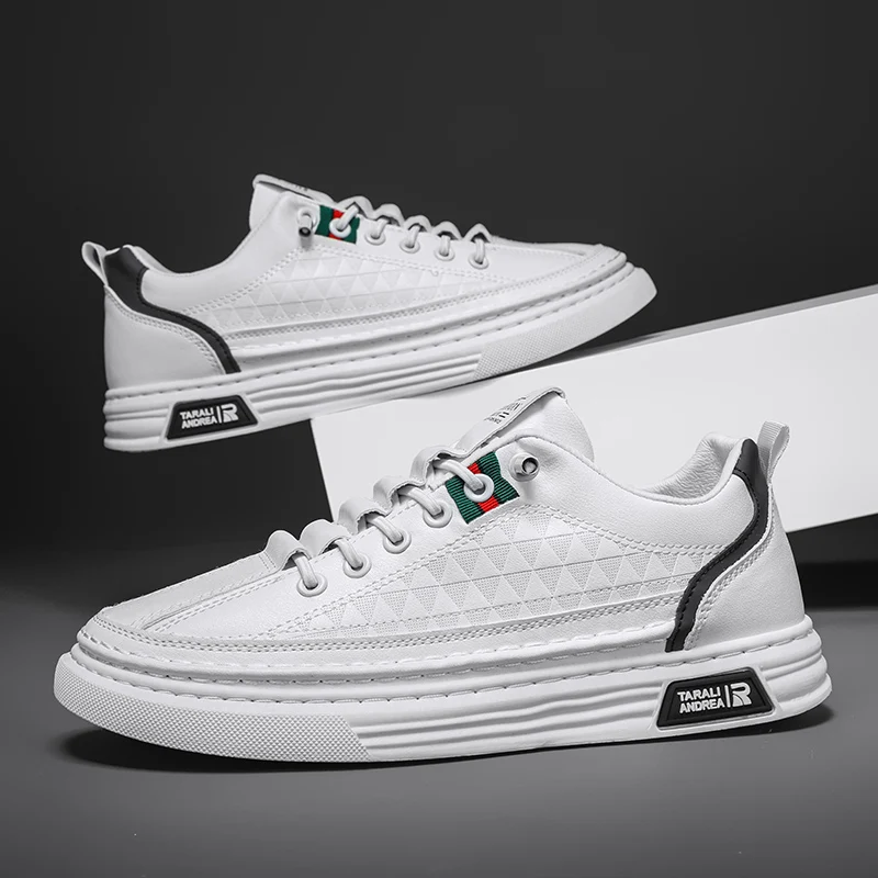Herren-Freizeitschuhe für Frühling und Sommer, atmungsaktive, schnürsenkellose Lederschuhe, superweich und strapazierfähig, Herren-Boardschuhe – Detail 4