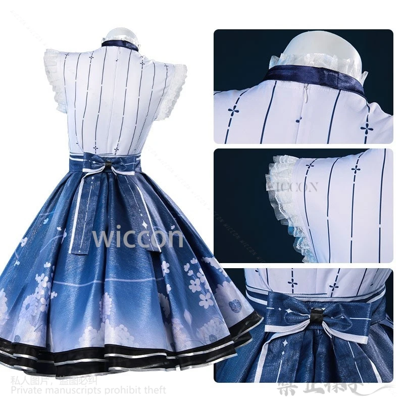อะนิเมะเกม Infinity Nikki คอสเพลย์ชุดสีฟ้าเจ้าหญิง Lolita ชุดวิกผมสําหรับสาวผู้หญิงฮาโลวีน Christmas Party ที่กําหนดเอง