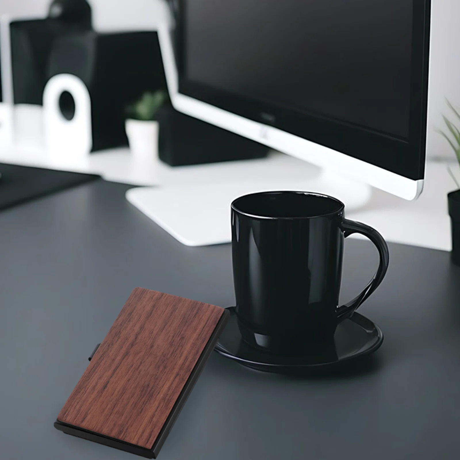 

Wooden Business Card Holder Wood Grain Design Smooth Finish For Office Desk Organizer Portable Credit Card Case Mens Womens