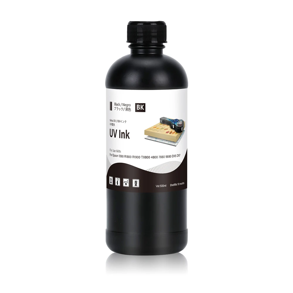 Winnerjet 500ML UV-inkt voor DX5 DX6 DX7 TX800 XP600 printkop voor Epson 1390 L800 L1800 R1800 printerinkt voor alle UV-printers