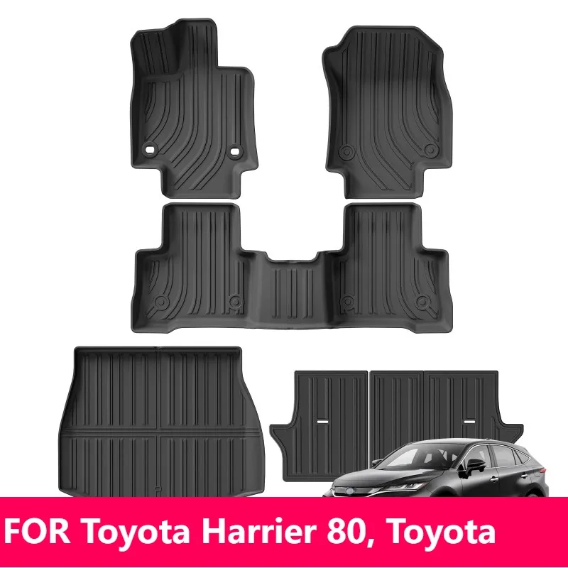 

Для Toyota Harrier 80 и Toyota Venza 2021-2025 TPE 3D напольные коврики водонепроницаемые черные