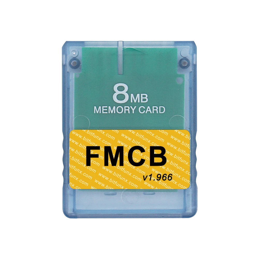 สําหรับ PS2 FMCB V1.966 ฟรี Mcboot การ์ดหน่วยความจําสําหรับ PS2 SONY Playstation 2 64MB พร้อม OPL โปร่งใสกรณี