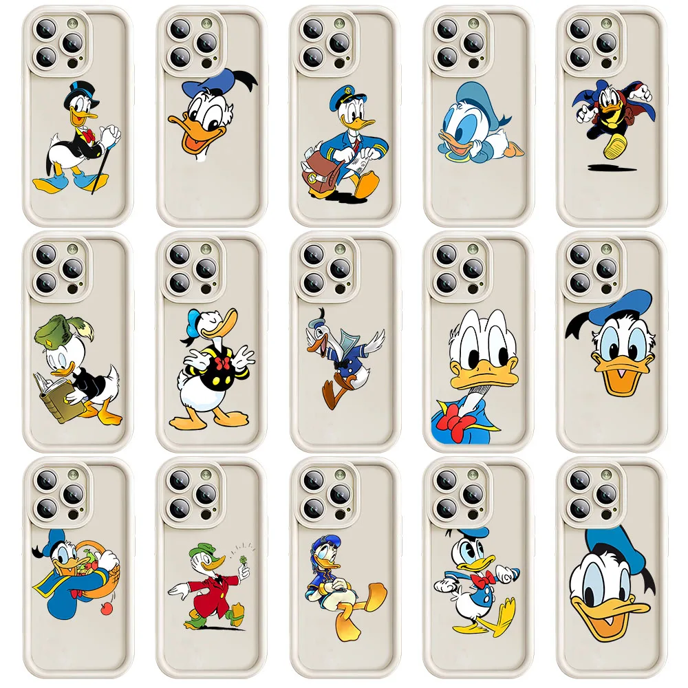 Y-25 Donald Duck White Case for OPPO Find X3 Reno 10 8 Pro Plus 8T A98 A77s A77 A60 A58 A17 A17K A16 A16k A76 A73 5G