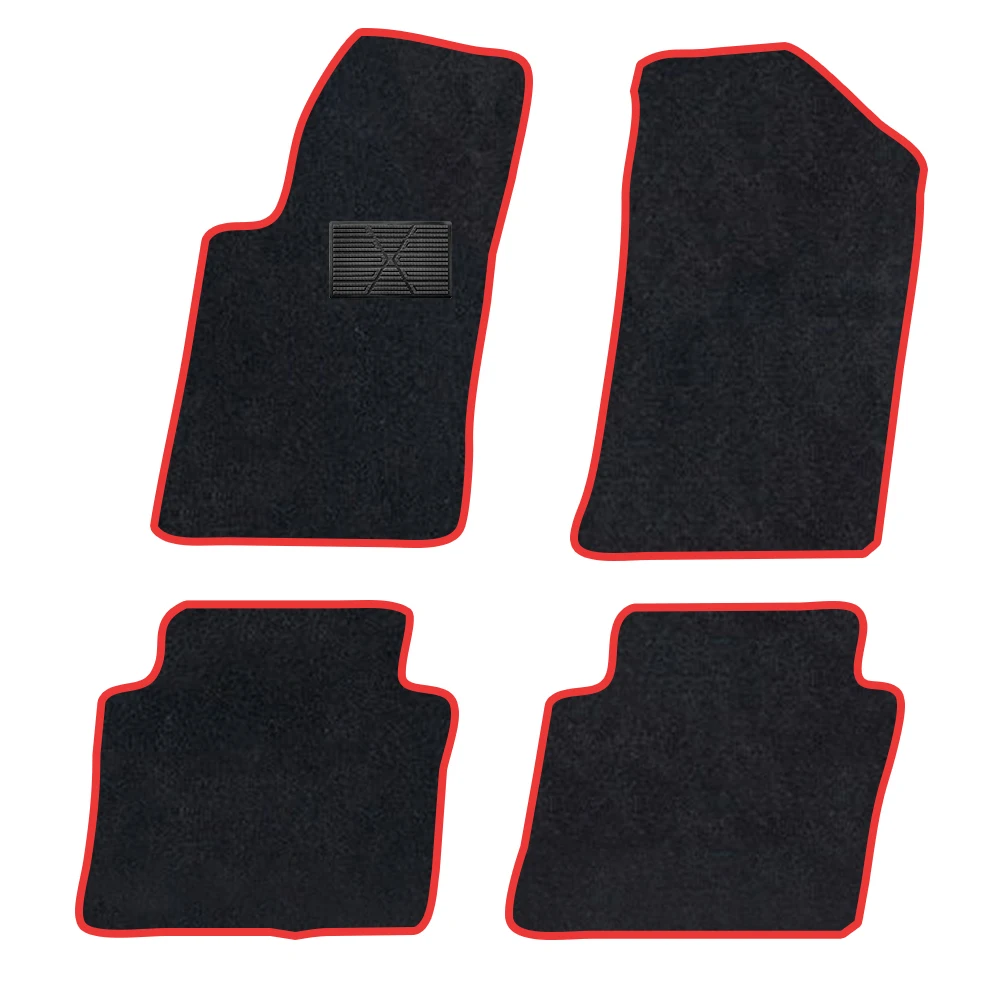 

Автомобильный коврик для Citroen C6 2016-2023, полиэстер, замша, противоскользящая черная подложка, красная отделка, край