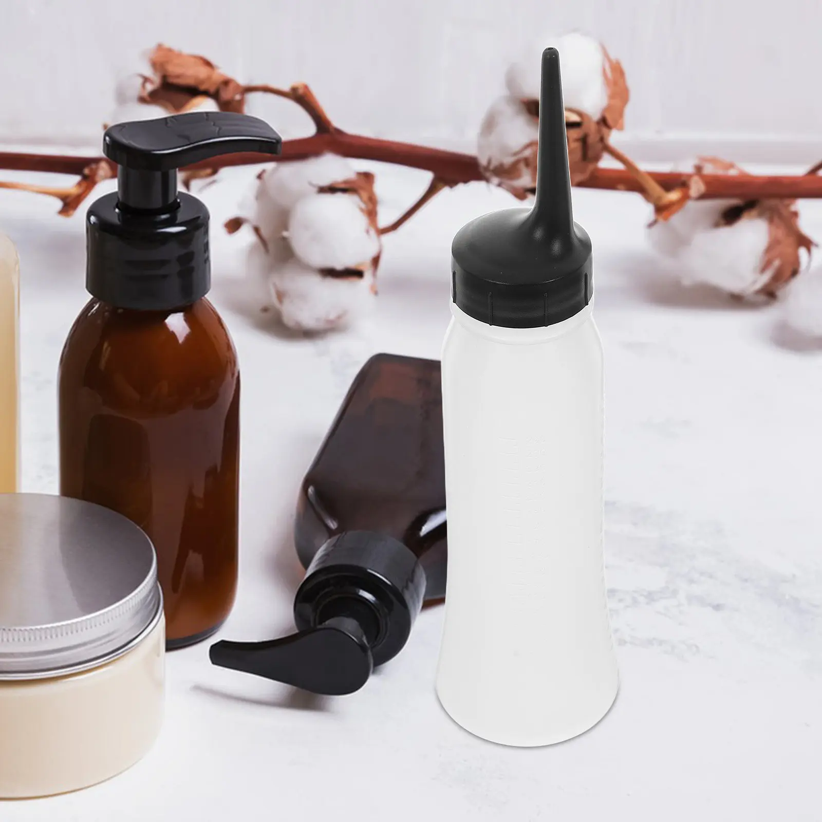 Hair Dye Applicator Bottles 3Pcs Refillable Measuring Bottles for Salon Color Shampoo Conditioner Oil