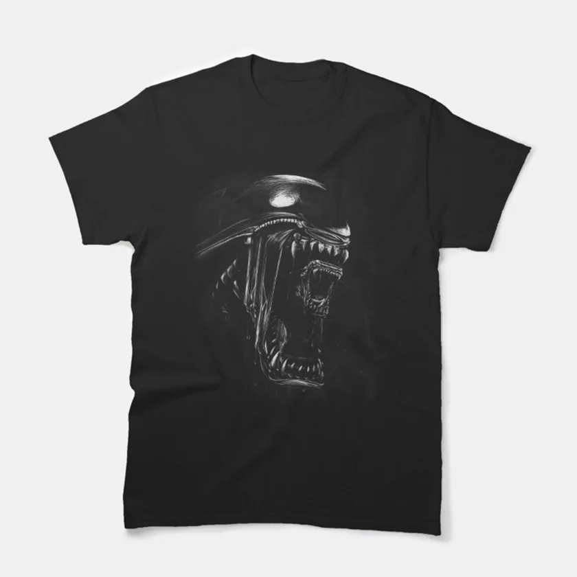 Alien Xenomorph scratchboard chestburste Horror Sci-Fi Alien Weyland-Yutani space Scream scary film t shirt plus size clothing