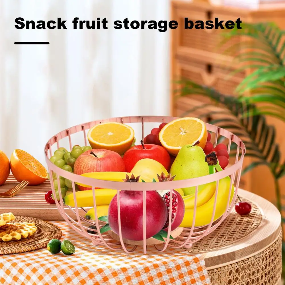 Storage Basket for Kitchen Dining Table Centerpiece Decor Round Metal Wire Fruit Basket Modern Storage Solution for Bread