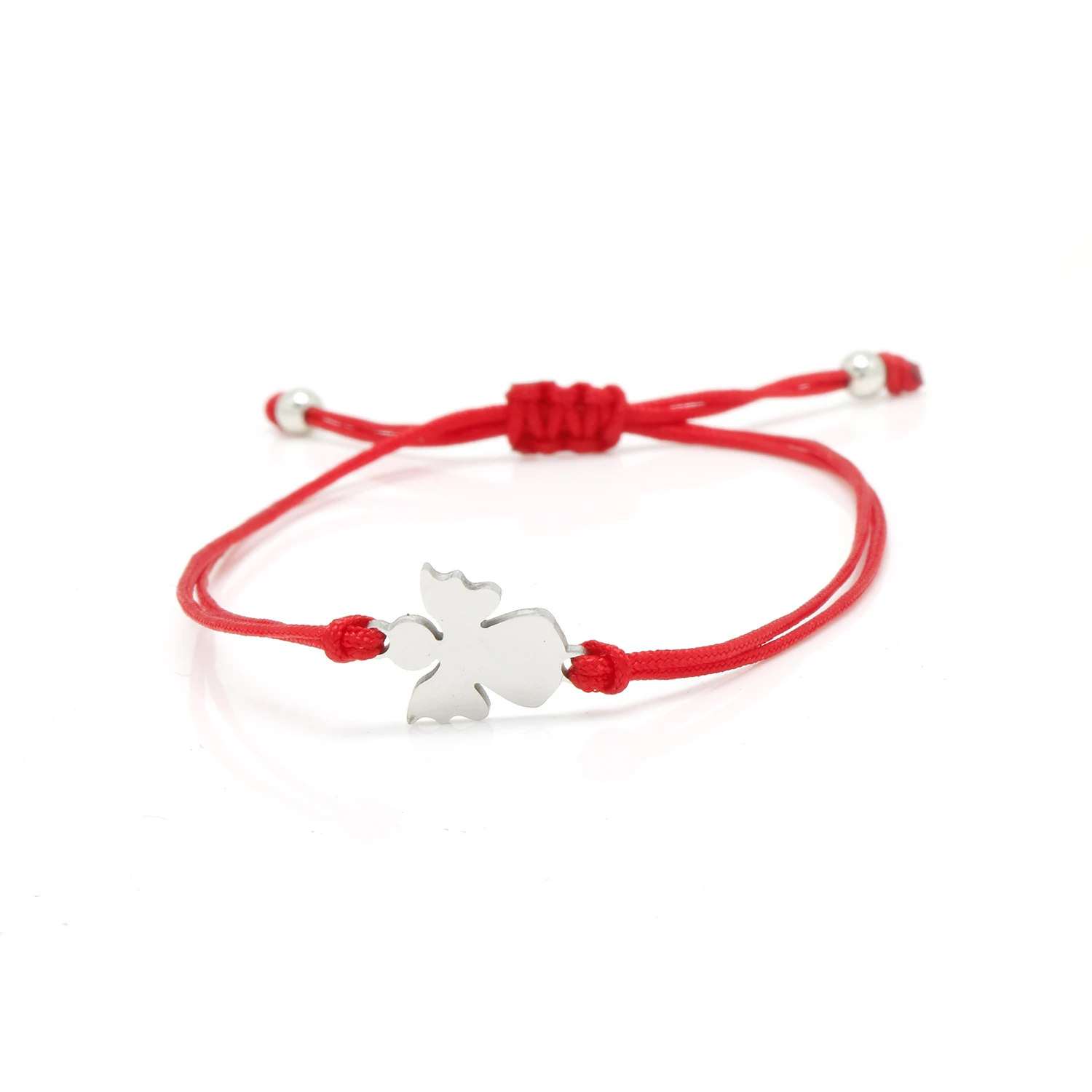 Gold-plated Stainless Steel Angel Wing Charm Adjustable Bracelet Women 2024 New Fashion Red String Handmade Friendship Jewelry