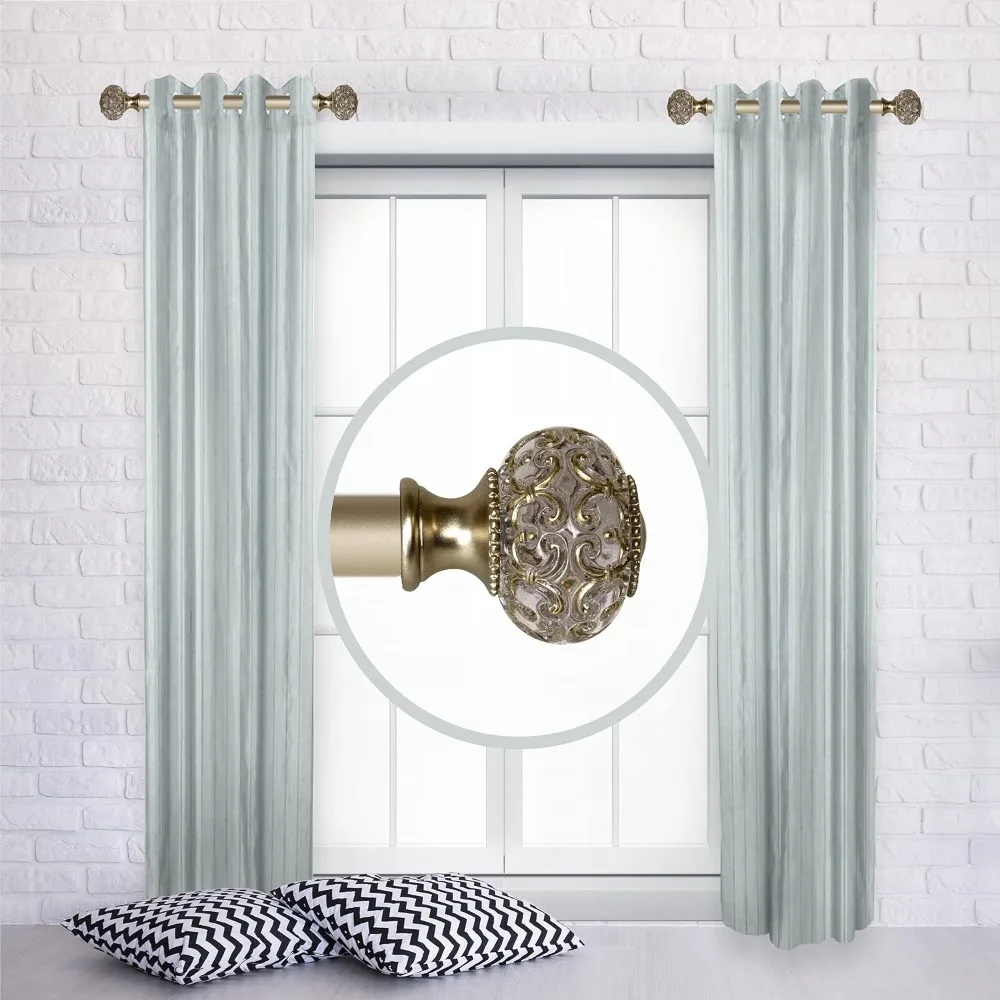 

Rod Decor - Roy 1'' Side Curtain Rod 12-20 inch (Set of 2) - Gold