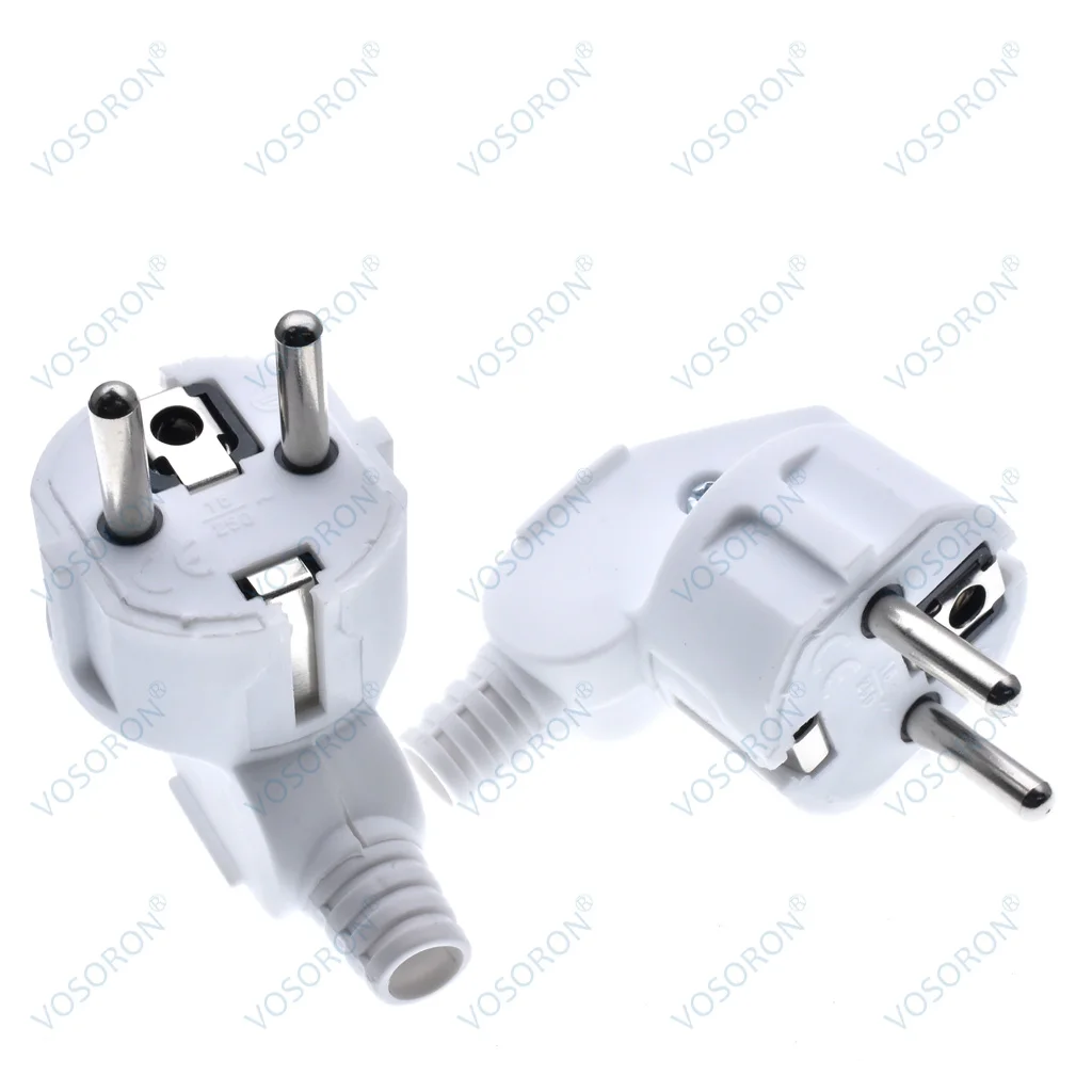 EU 4.8mm France Germany Adapter Extension Cord Connector Plug 16A Male Outlets Rewireable Power Plug Schuko Electeical Socket