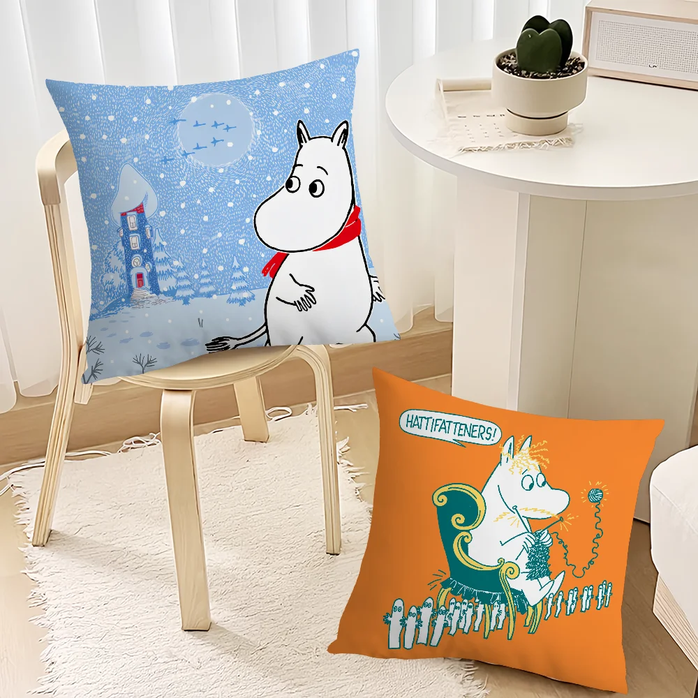 Cartoon Hippopotamus Cute Girl Pillow Case Sofa Living Room Headboard Bedroom Backrest Cushion Square Cushion Nap Time