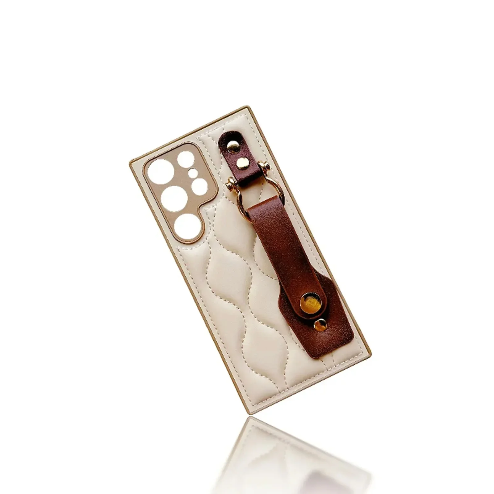 حزام المعصم الكاكي الفاخرة قضية الهاتف لسامسونج غالاكسي S25 S25 زائد S25 الترا S24 S24 + S23 + الحد الأدنى المضادة للسقوط المتقدمة قذيفة