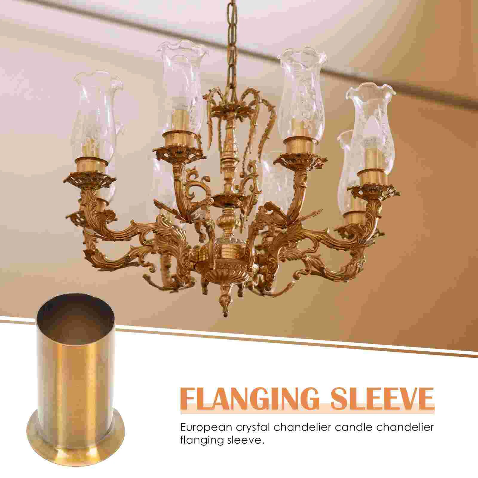 10 Pcs Chandelier Casing Pendant Lights Bulb Base Cover Iron Candelabra Lighting Parts Sleeves Flanging Lamp