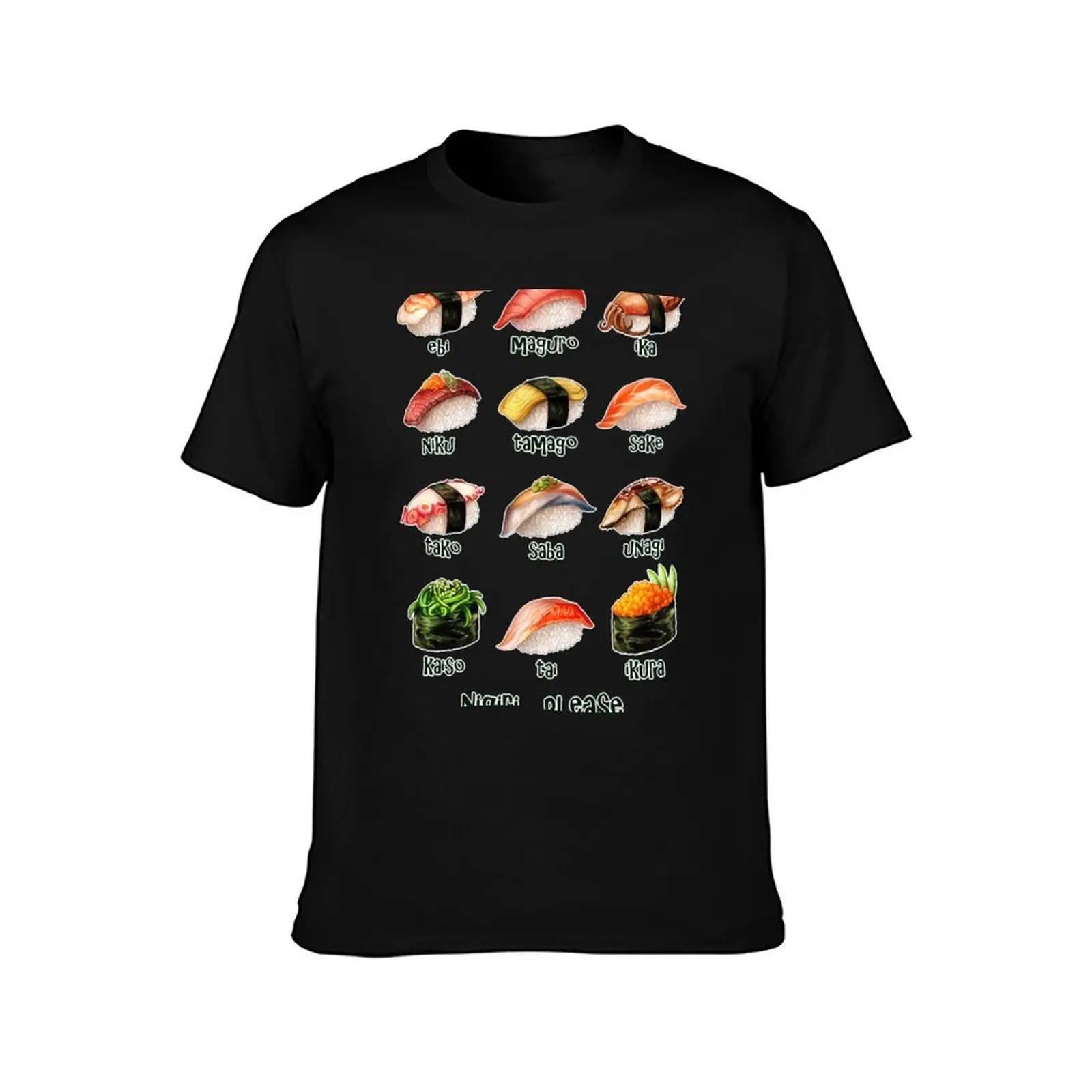 Nigiri, Please - The Sushi Menu You Can Wear! T-Shirt t shirts for man slim fit T-Shirt