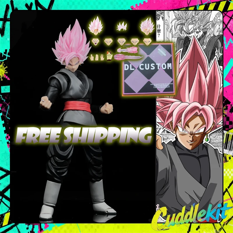 

В НАЛИЧИИ DL CUSTOM Rose Son Goku Black Zamasu Head Accessories Dragon Ball Z SHF Коллекция экшн-фигурок Super Saiyan Модель игрушки