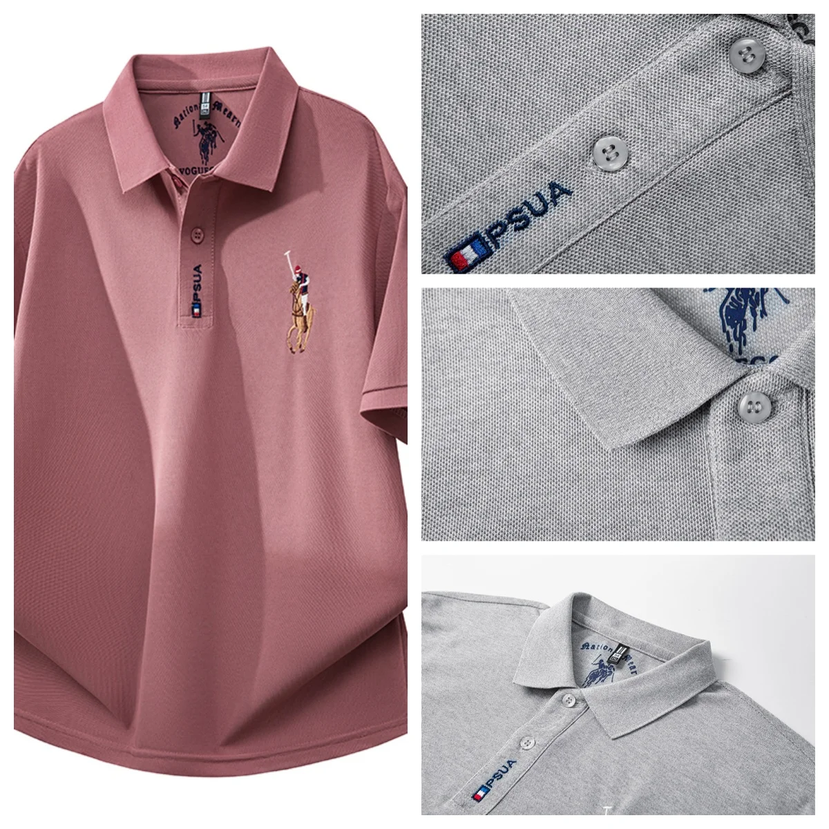 

Fashionable Retro-colored Polo Shirt Men's Sports Simple High-quality Crew Neck Spring Summer Trendy Casual Short-sleeve T-shirt