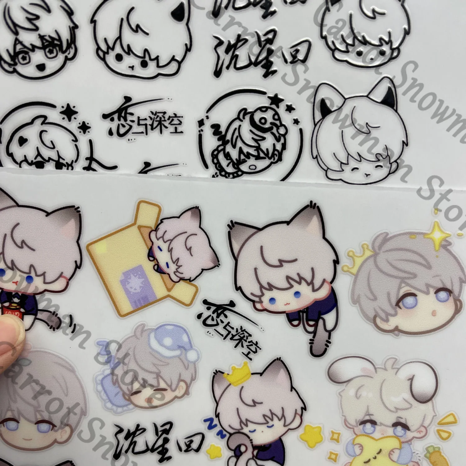 사랑과 Deepspace Sylus Zayne Rafayel Xavier Caleb 애니메이션 데칼 Paster 스티커 태그 편지지 Cospaly 만화 장식 선물