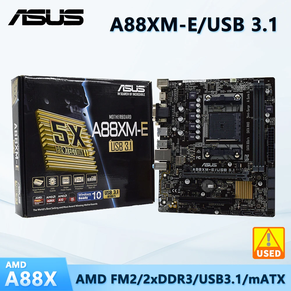 ASUS A88XM-E/USB 3.1 Motherboard AMD A88X Socket FM2/FM2+ DDR3 32GB support  A8 7600 8650  6800B A4-7300 A10-7850 cpu Micro ATX