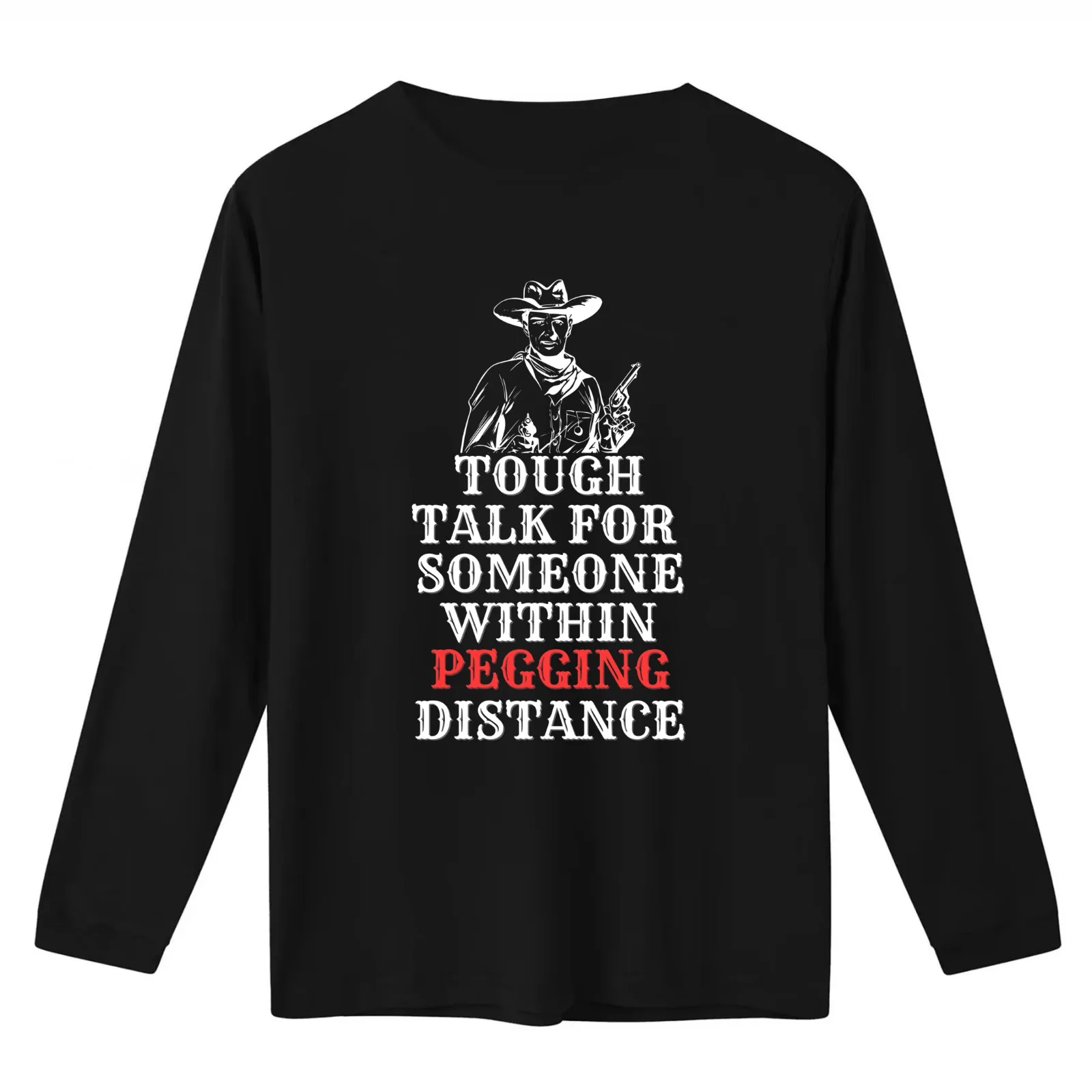 Tough talk for someone within pegging distance - vintage T-Shirt Summer Casual Cotton Tee Oversized Streetwear Tops