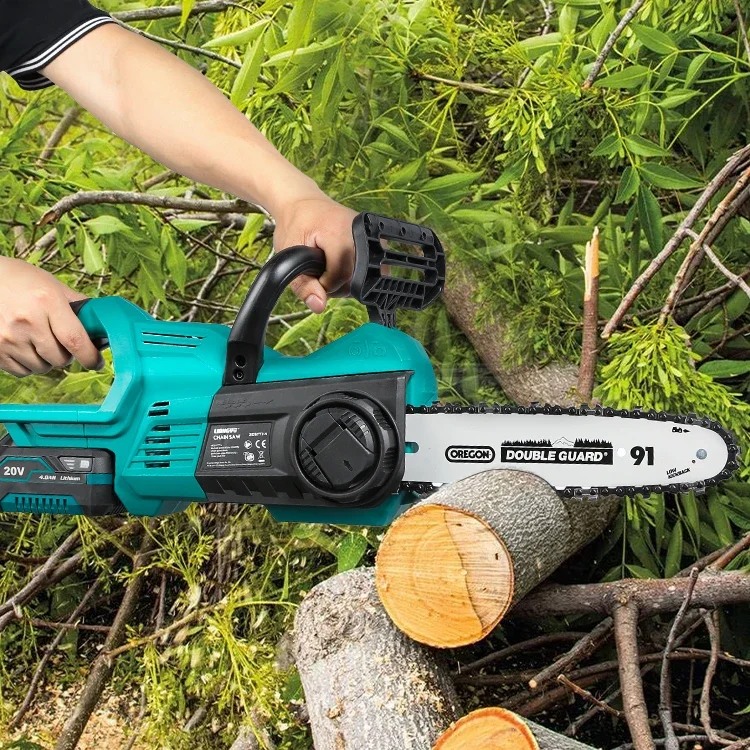 Liangye ZCS777-1 Electric Chainsaw Wireless Chainsaw Machine Cutter for Wood Cordless Chain Saw 10inch Oregon Brushed Motor