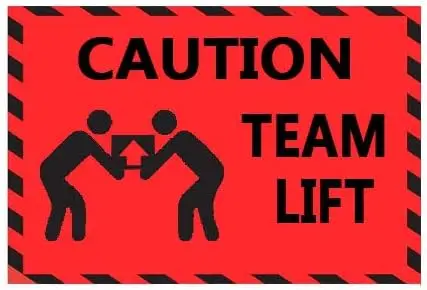 Team Lift Labels Stickers 2x3inch Caution Heavy Object Team Lift Required Labels for Shipping Pallet 500Pcs