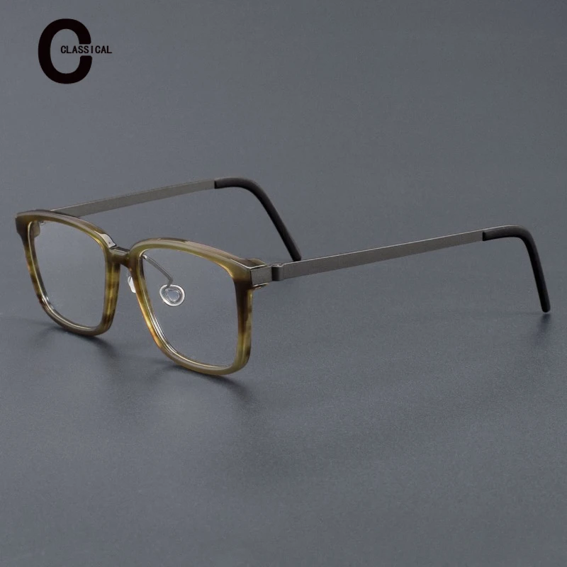 Vintage 1821 High Quality Anti-blue Light Natural Horn Pure Titanium Square Myopia Presbyopia Optical Personalized Glasses Frame