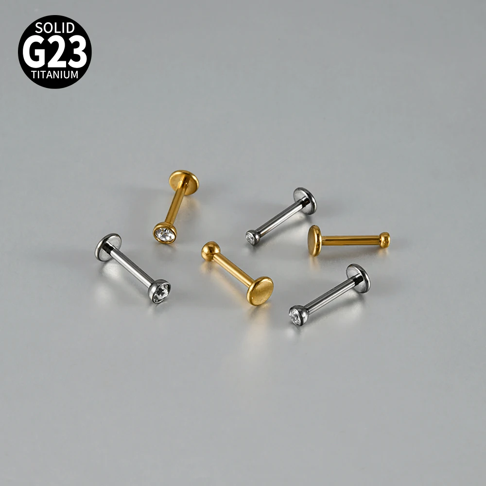 10 Stück/Set G23 Titan Zirkon Labret Lippenring Ohrstecker Ohr-Tragus-Knorpel-Helix-Conch-Ohrpiercing Körperschmuck 16g – Detail 5