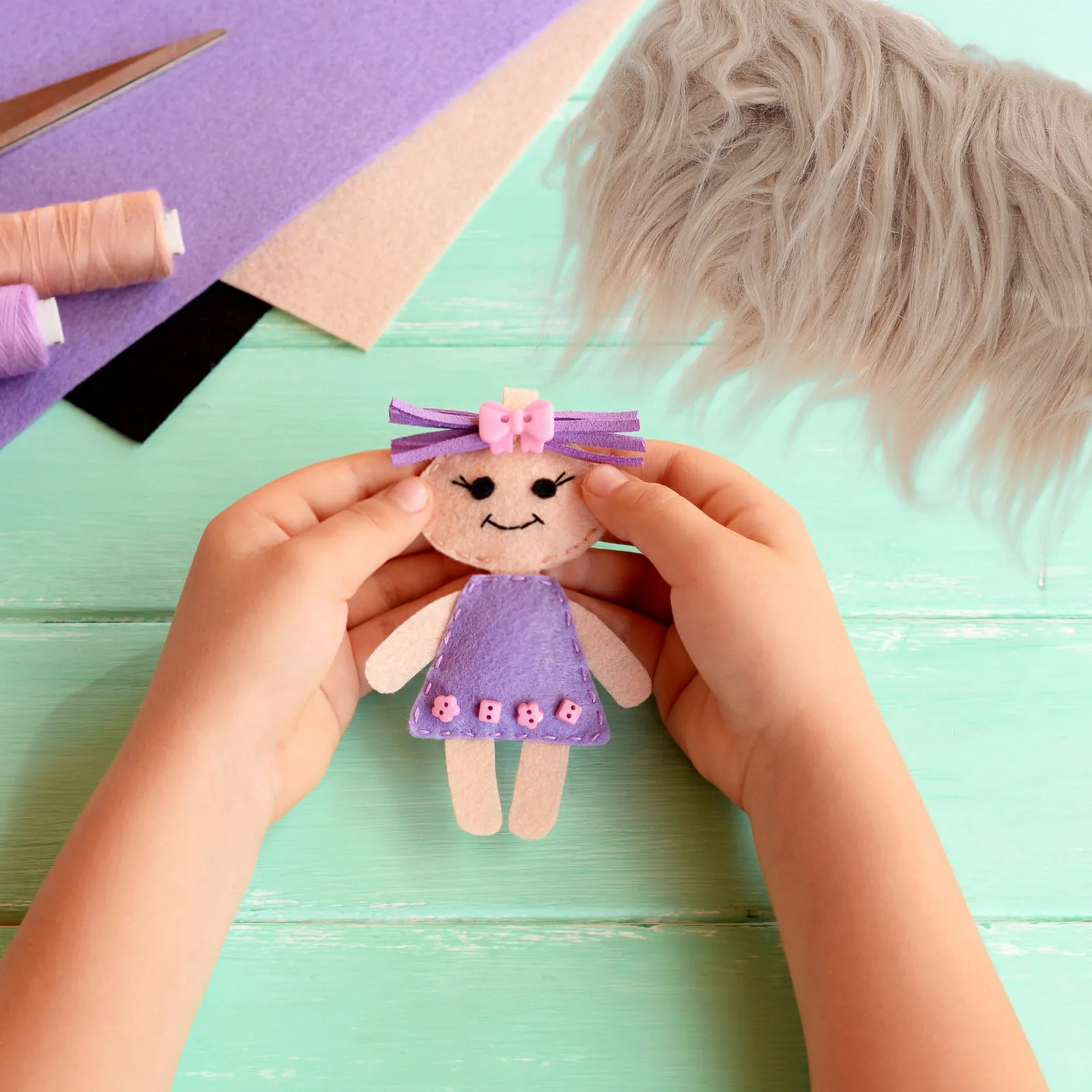 4 Tiras de Tela de Pelo Sintético, Fácil de Cortar, Material Suave para Manualidades DIY, para Disfraces de Gnomo, Pelo Sintético, Tela de Pelo Sintético