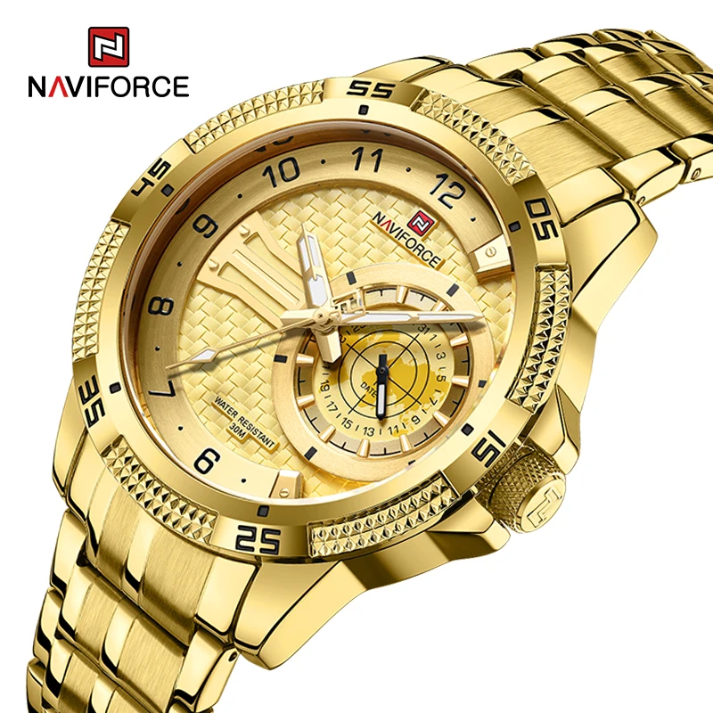 NAVIFORCE Brand Fashion Men\'s Quartz Watches Waterproof Sport Stainless Steel Luminous Male Wristwatch Relogio Masculino 2023