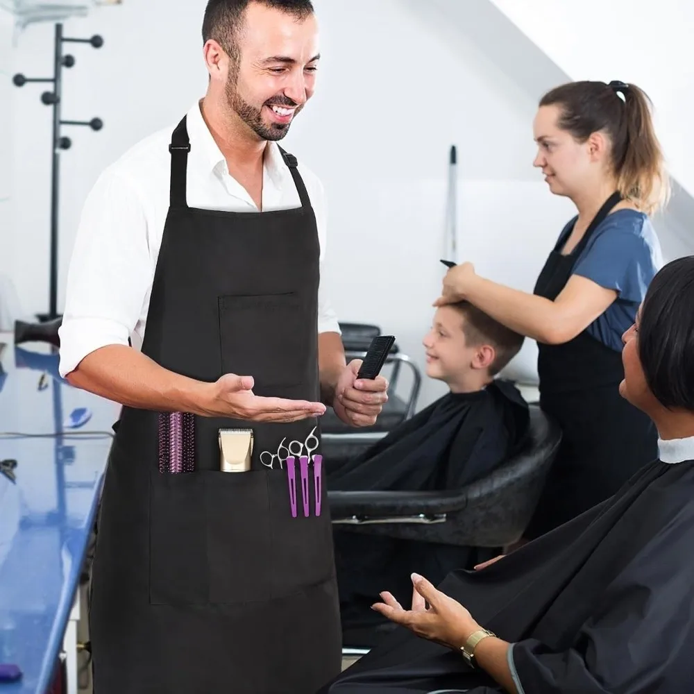 

Waterproof Hair Stylist Hairdressing Aprons with Pockets Professional Hair Cutting Cloth Hair Dyeing Anti-static