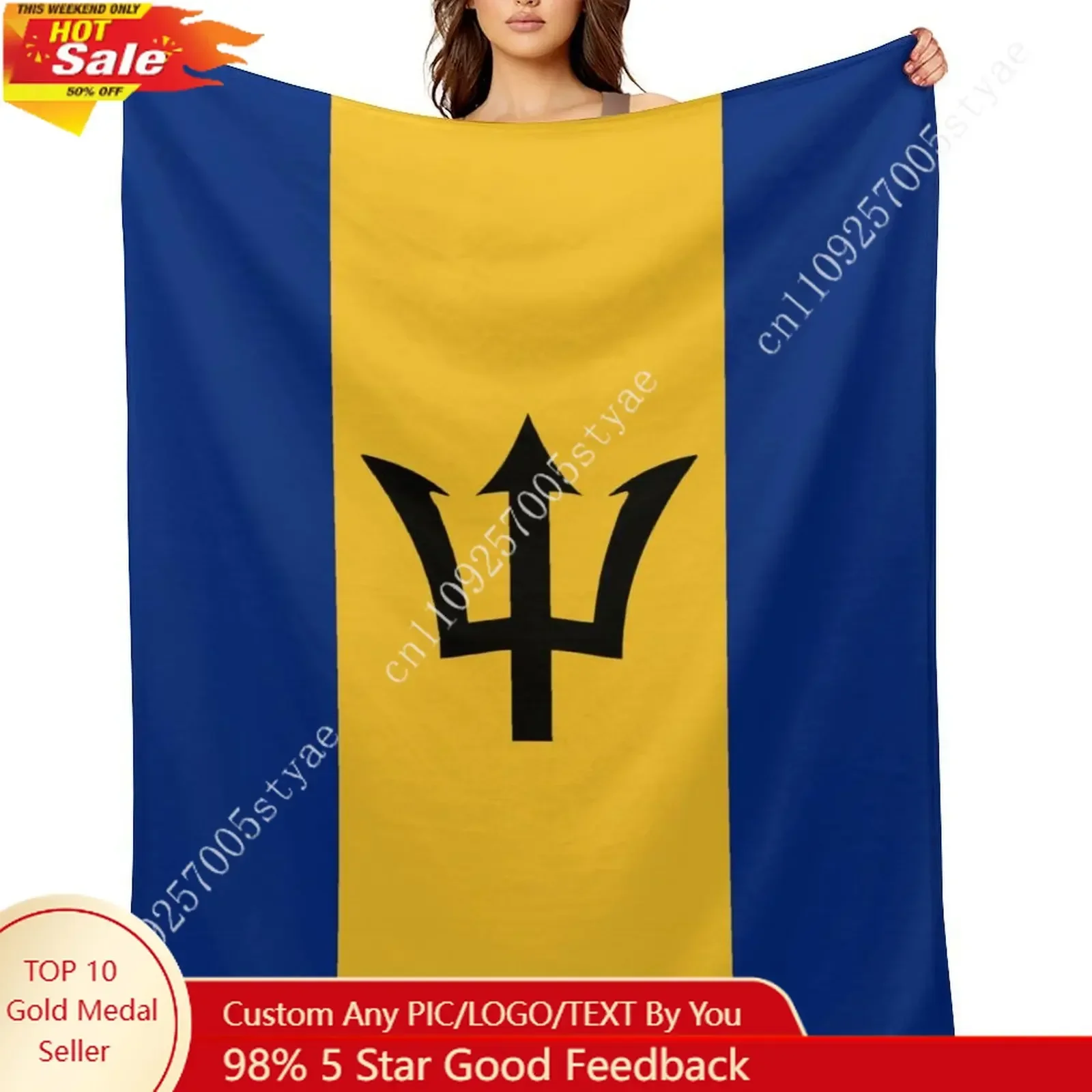 Barbados Flag Flannel Blankets Are Soft Comfortable and Warm Perfect for Winter Naps Homes Offices Travel Camping and More