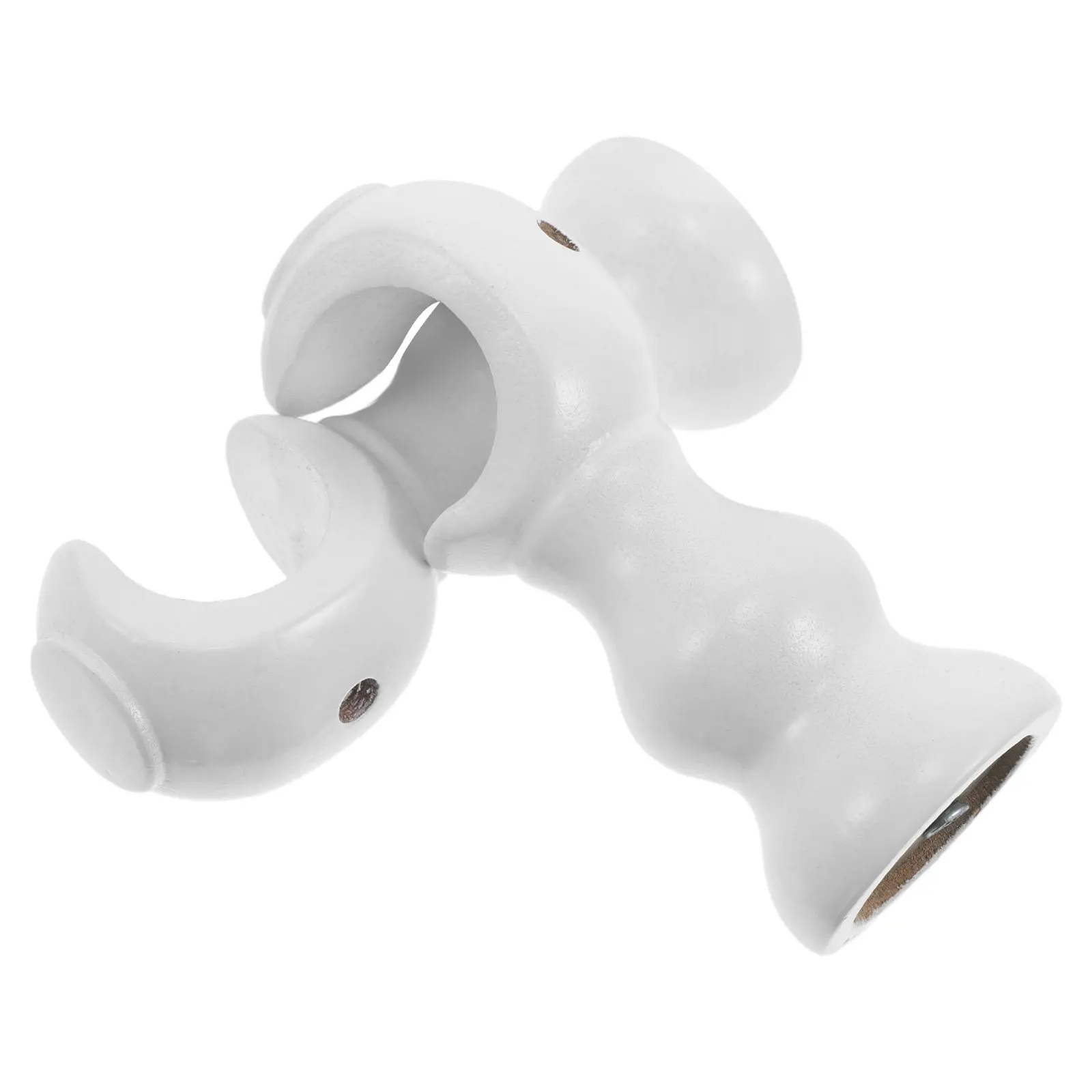 2Pcs Wooden Curtain Rod Mounting Brackets Heavy Duty Wall Mounted for Bedrooms Living Rooms Smooth Glide Curtain Pole Holder