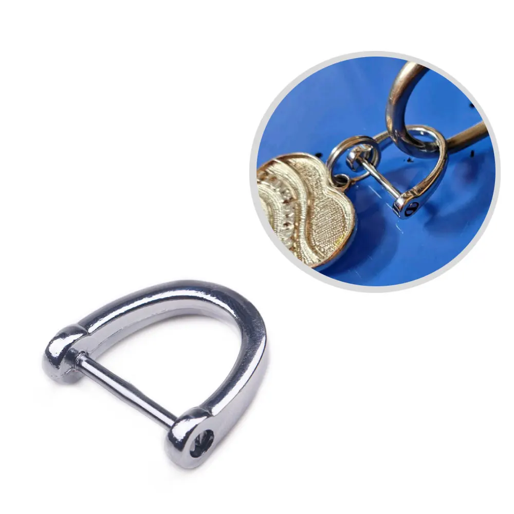 1Pc Key Chain Ring Horseshoe Holder D Shape Car Keychain Thick Rod Classic Buckle Interior Accessories Bag Repair Parts Buttons