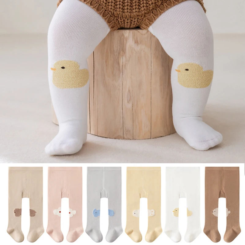 Cute Cartoon Baby Tights Soft Cotton Knit Baby Pantyhose Infant Leggings Soft Newborn Boys Girls Stockings