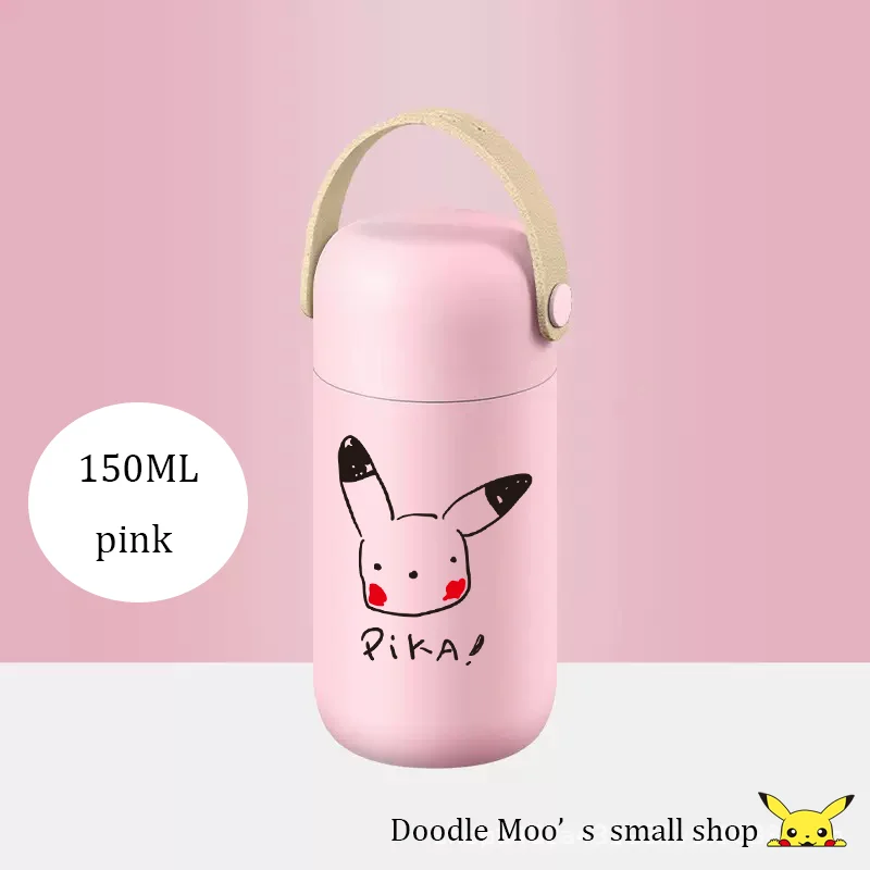 

MINISO DIY water cup, Pikachu pattern, thermos cup SUS316 mini compact and portable cute gift.