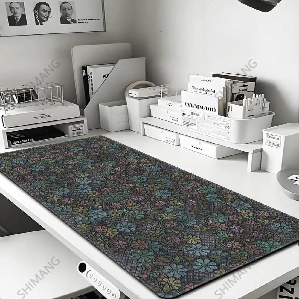 

Pastoral Style Floral Mouse Pad Desk Mouse Pad Cute HD Desk Pad Extended Gaming Keyboard Mats Large 100x50cm XXL Gamer Mousepad